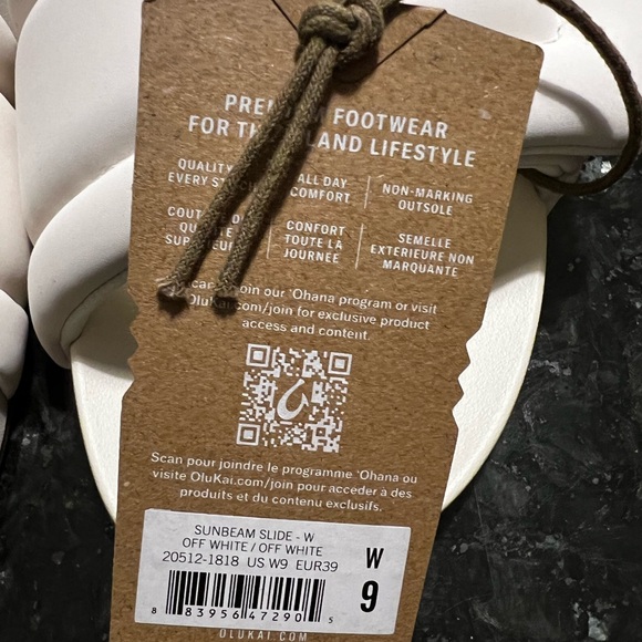 Olukai Women's Sunbeam Slide Sandal White in size 9 - Picture 6 of 7